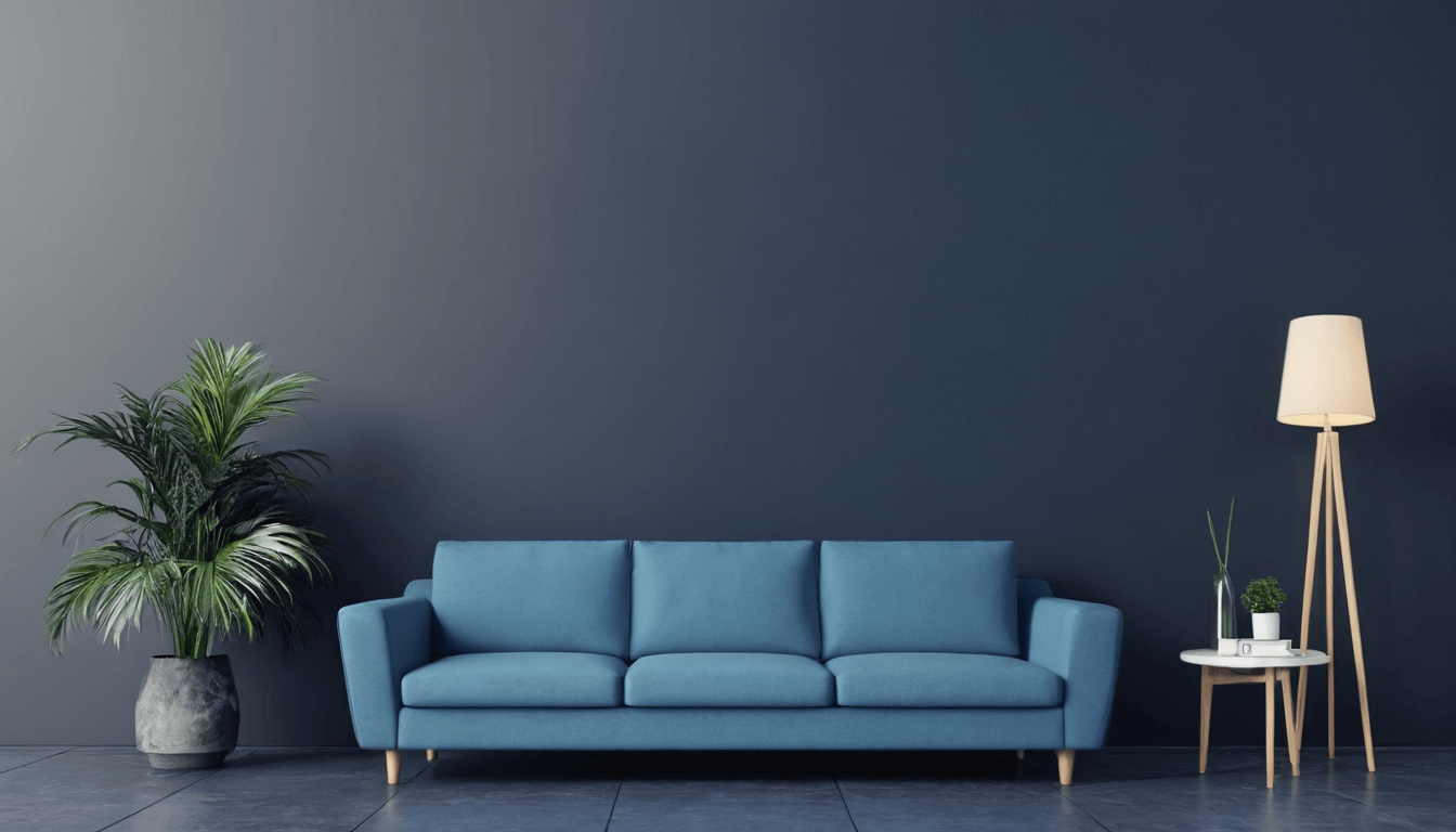 big blue sofa